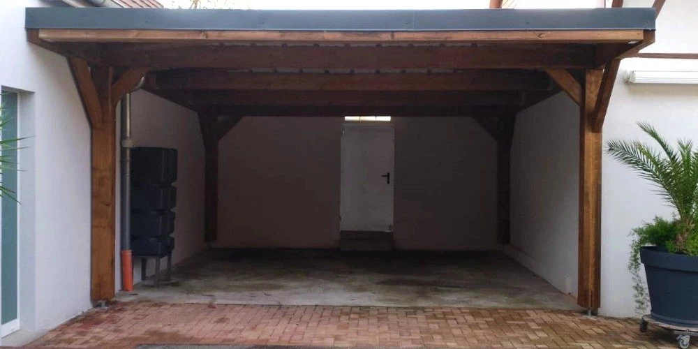 Carport bois Moduland adossé à Salmbach