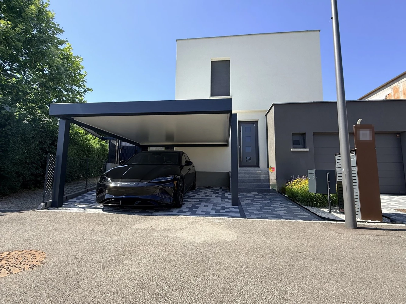 Carport aluminium Solisysteme Carisma sur mesure à Mommenheim – BH Solutions