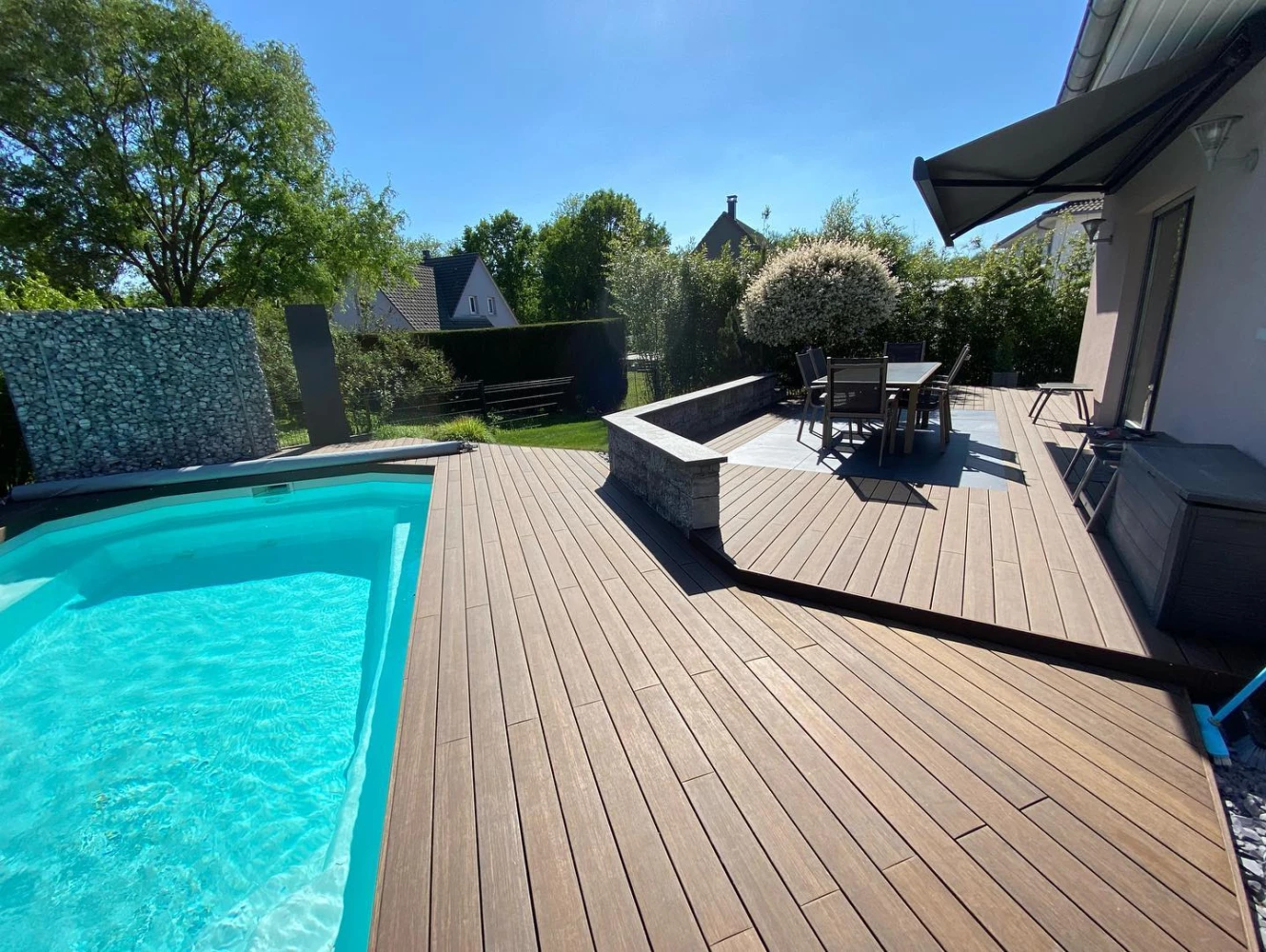 Terrasse en bambou posée à Oberhoffen-sur-Moder, près de Bischwiller – BH Solutions